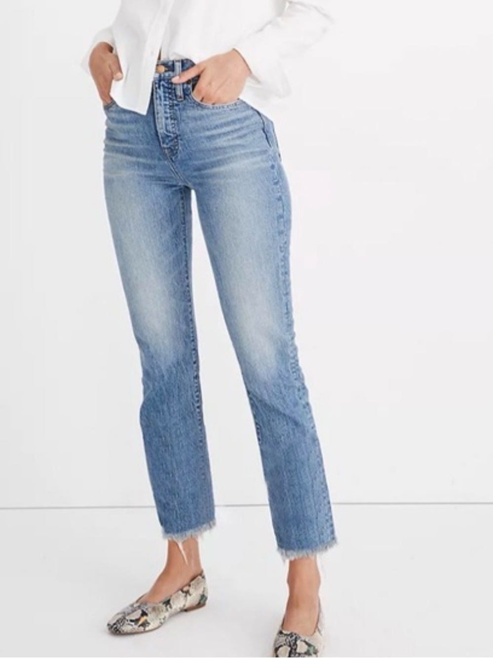 Madewell The Perfect Vintage Jeans Womens 24 Blue Denim Cotton Mid Rise 24x27
